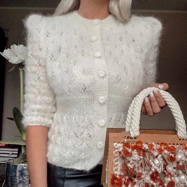 MOHAIR CARDIGAN OFF WHITE