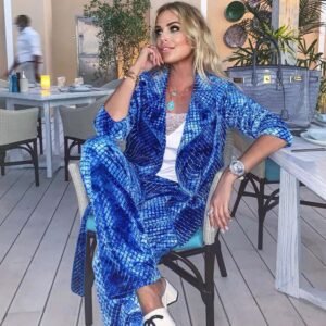 HEFNER VELVET LOUNGE JACKET ELECTRIC BLUE